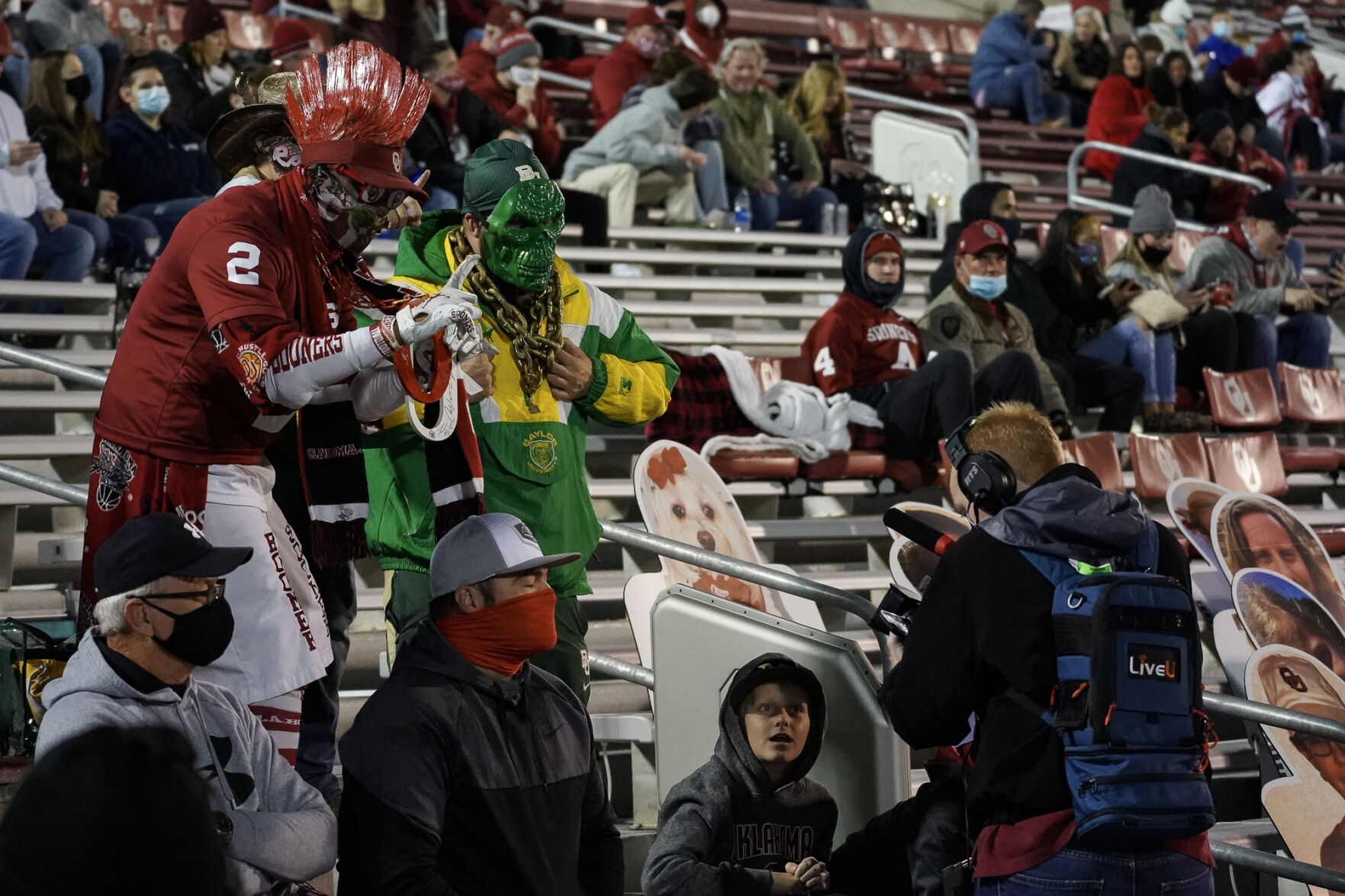 OU fan and Baylor fan